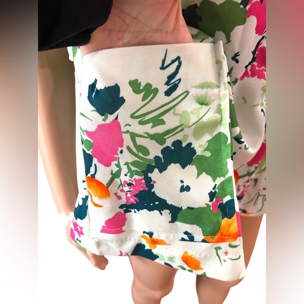 Artists poly floral 60βs tunic top -XL vintage - Picture 3 of 8